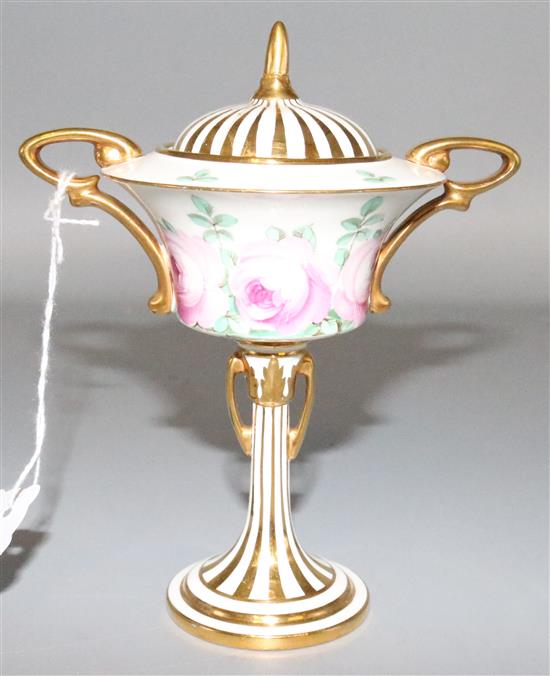 A Minton pedestal jar and cover(-)